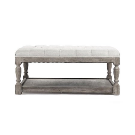 D2D Square Tufted OttomanLimed Grey Oak 39 x 16.5 x 39 in. D2605364